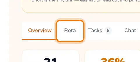 The Rota tab (enlarge)