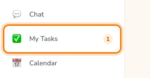 My Tasks, in the menu (enlarge)