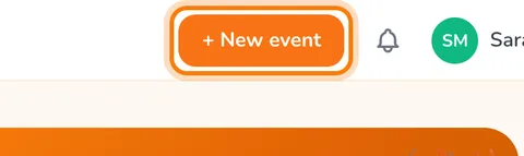 + New event, at the top of the page (enlarge)