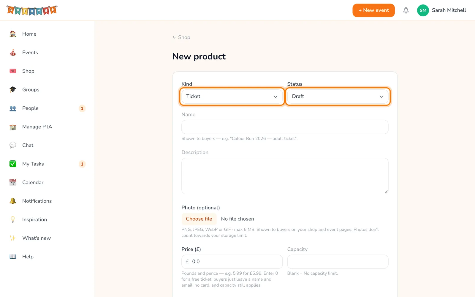 Choose Merchandise, and set it Active, highlighted on the whole screen