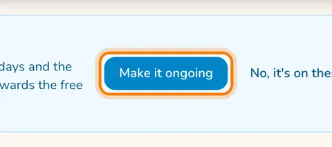 On a long event, click Make it ongoing (enlarge)