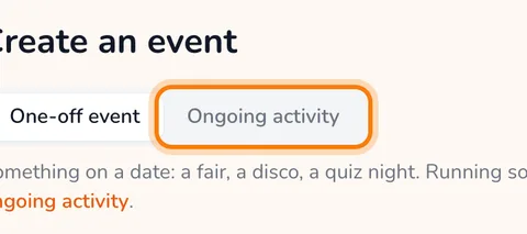 Choose Ongoing activity when you create something (enlarge)